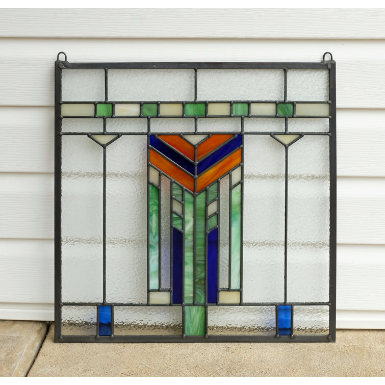 Foundry Select Frank Lloyd Wright Inspd Prairie Wheat Stained Glass Window Panel & Reviews Wayfair